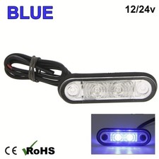 BLUE HELLA STYLE LED FLUSH FIT KELSA BAR MARKER LAMP LIGHT 12v 24v