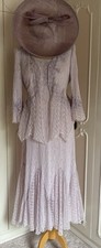 ANN BALON Lilac Lace Mother of the Bride Dress Jacket Suit Wedding Outfit Sz L