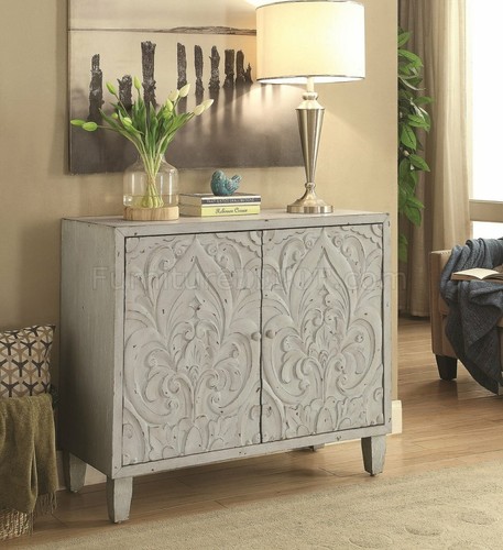 Accent cabinet carved doors - accent,