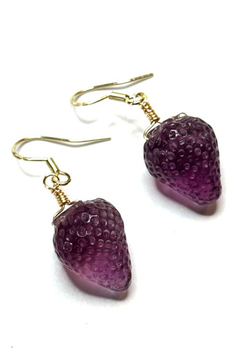 Earrings natural fluorite - earrings,