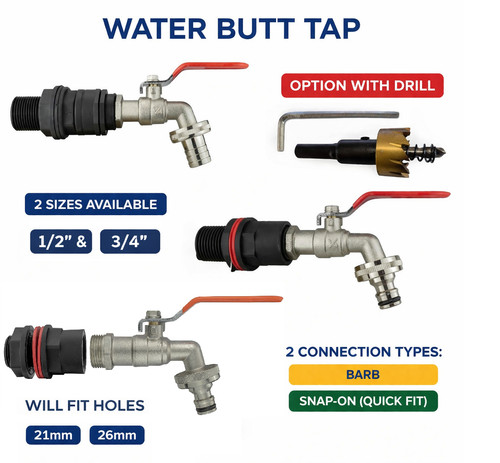 Rain barrel tap - 1/2",