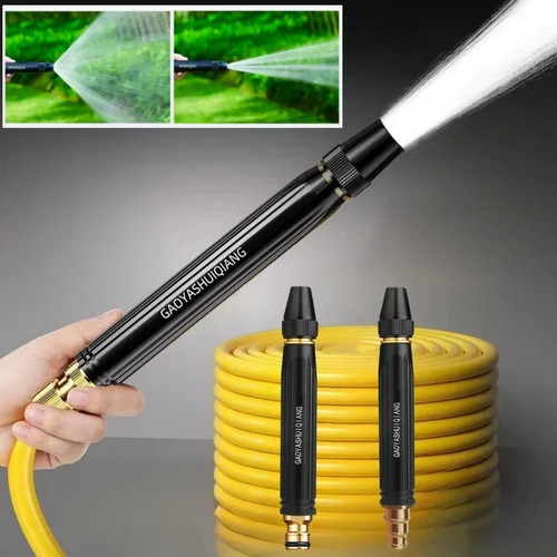 Heavy duty garden hose - heavy, nozzle