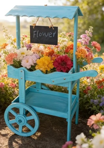 Blue wooden plant - wooden,