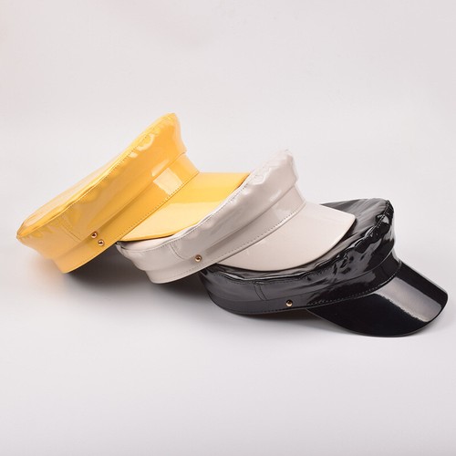 Women leather military - pu, hat