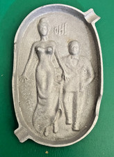 Vtg Aluminum Risque Ashtray