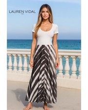 Lauren Vidal Maxi Dress Mesh Skirt & Viscose Top Short sleeves S–M