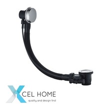 Chrome Round Pop-Up Bath Waste with Overflow - Premium Brass, Efficient Drainage