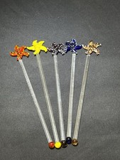 Vintage Glass Starfish Swizzle