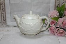 A   Lovely Vintage Sylvac Ceramic Tea Pot White Cabbage Leaves 1000ml England