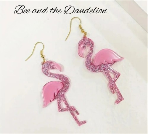 Pink sparkly flamingo acrylic - pink,