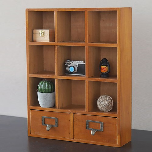 Grids wooden shelf bookcase - grids,