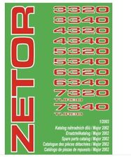Zetor 3320 to 7340 Parts Manual full list of models see scan No1