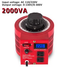 2000VA Output 0-130V / 0-300V Adjustale Variable AC Variac Voltage Regulator