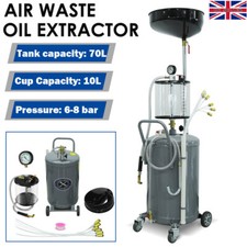 Oil Drain Tank Garage 80L Air Discharge Waste Oil Drainer Chang Extractor Pan UK