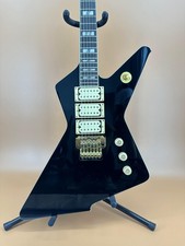 Black Explorer Electric Guitar Gold Hardware SSS Open Pickup Mahogany Neck