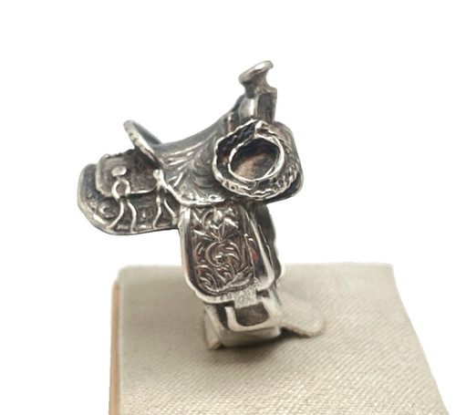 Vintage sterling silver saddle - silver,