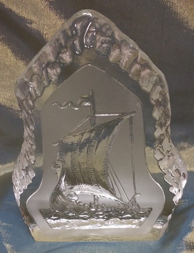 Vintage iceberg etched ship - iceberg,
