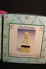 Madame Alexander - Yellow Rosebud Porcelain Trinket Box - Asian Child 
