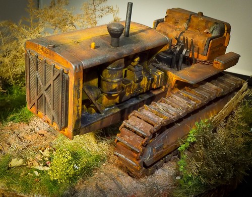 Bulldozer diecast diorama - bulldozer, 1:24