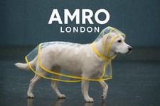 Transparent Waterproof Pet Dog Clear Rain Coat Jacket Hooded Slicker Poncho Rain