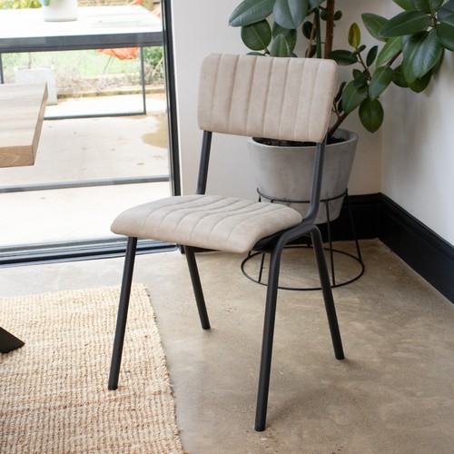 Cream upholstered dining chair - cream,