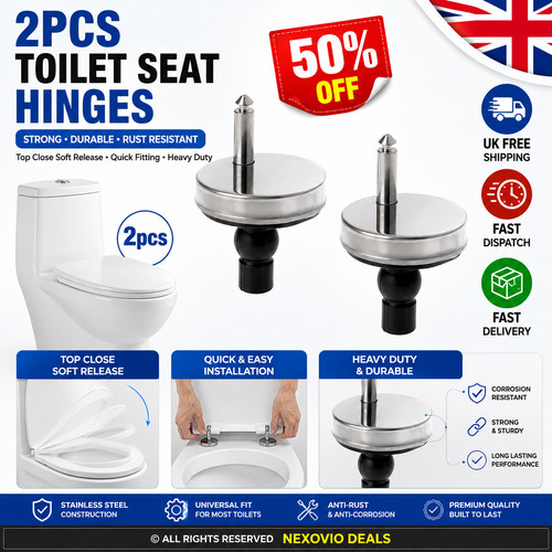 Toilet seat hinges soft - 2x,