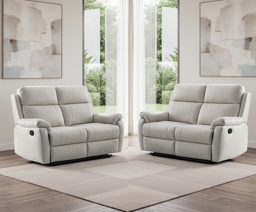 Grey italian leather - italian, seater