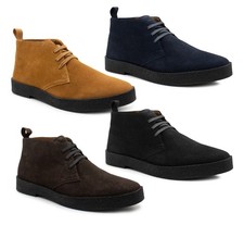 Mens Suede Desert Boots Smart Casual Lace-Up Chukka Boots with Rubber Sole