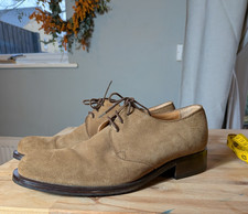 Bally Mens Tan Shoes UK-8 Nuback Leather Lace up Derby Smart