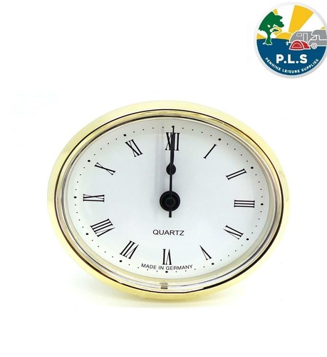 Caravan 72mm oval clock - caravan,