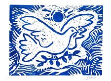 Pablo Picasso Original linocut hand signed printed from an original block