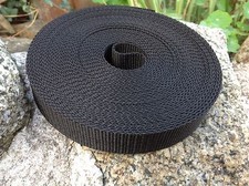 25mm Black Textured Webbing
