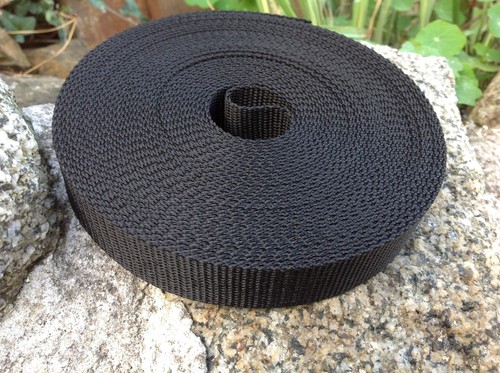 25mm black textured webbing - 25mm,