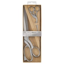 Milward Scissors Gift Set: Dressmaking 25cm & Embroidery 11.5cm: Silver