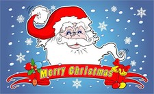 Christmas santa blue flag 5ft - santa,