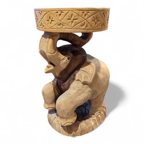 Wood side table - side, elephant