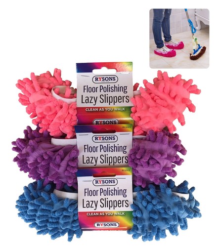 Lazy slippers cleaning floor - slippers,