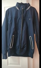 Nicholas Deakin Bomber Style Jacket Size Small navy overcoat style 