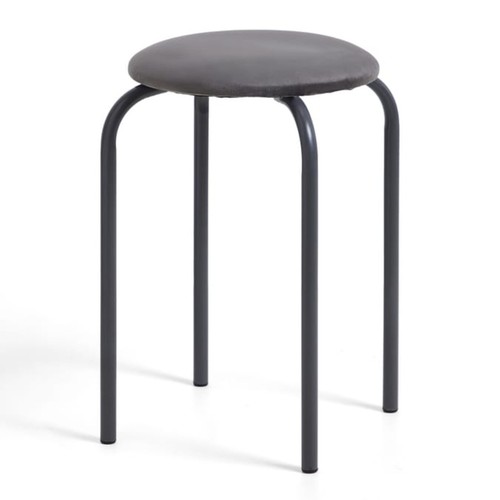 Round velvet stacking stool - round,