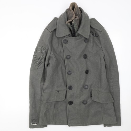 Superdry men grey wool pea - wool,