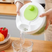 Salad Spinner Plastic Vegetable Large Veg Leaf Colander Dryer Drainer Bowl UK