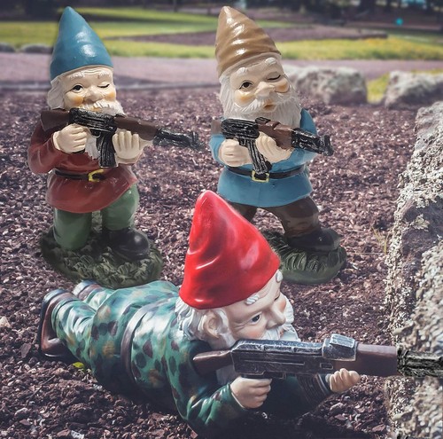 Military garden gnomes - garden,