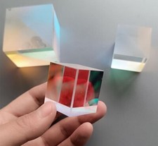 2PCS 34x34x40mm X-cube Prism Defective Optical Glass Prism Rainbow DIY Prism