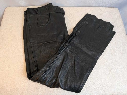 Mens black leather motorcycle - black,