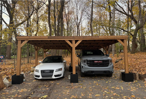 Large wooden carport - large, garage