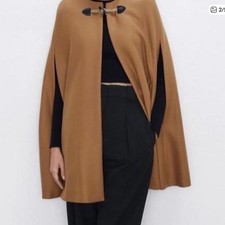 Zara Manteco Camel Cape Size S