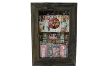 Vintage Enjoy Coca-Cola Analogue Clock Wood Frame w/ Small Coke Bottles Display