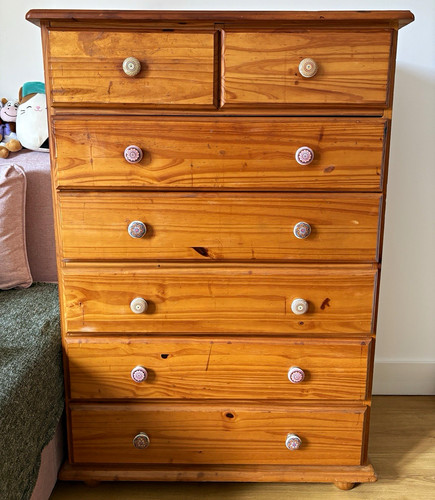 Solid pine chest drawers - solid,