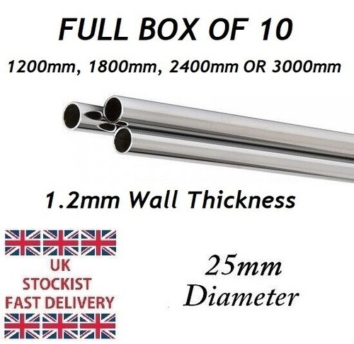 Chrome tube 25mm various - 10,