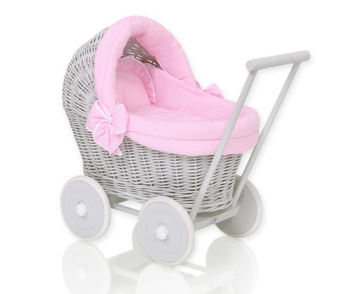 Wicker dolls pram grey - dolls,